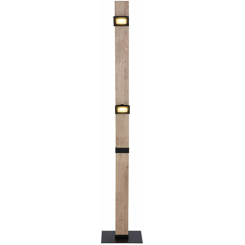 Ateponta Lampada da terra Legno chiaro, Nero H3414750