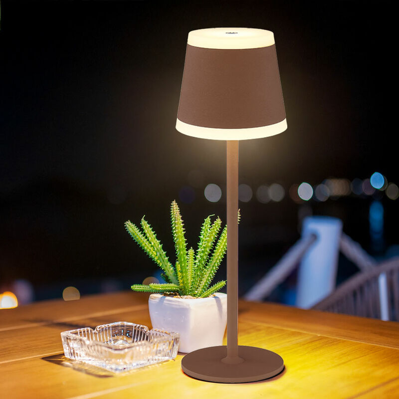 LAMPADA DA TAVOLO LED CON BATTERIA RICARICABILE DIMMERABILE CALDA FREDDA  NATURAL