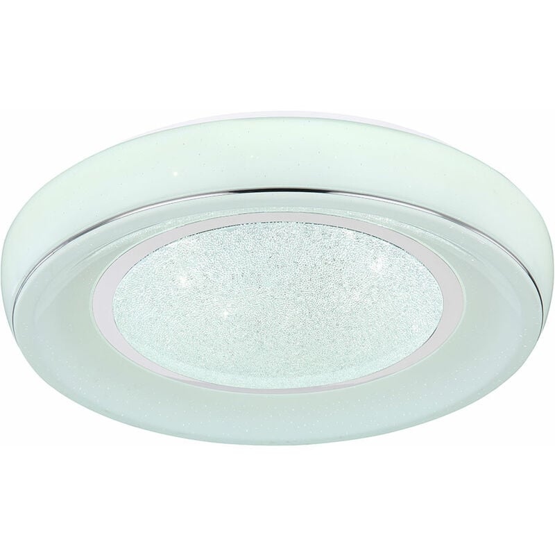 Plafoniera dimmerabile con telecomando Plafoniera LED soggiorno cristallo,  effetto cielo stellato, temperatura colore regolabile con luce notturna, 1x  24W 1700lm 3000-6000K, PxH 49x9 cm