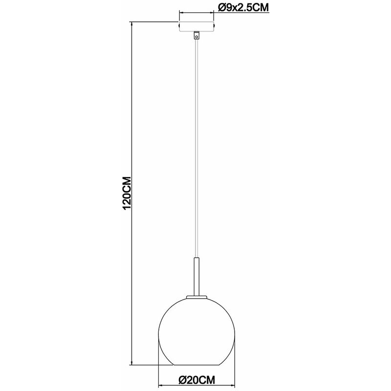 Lampada a sospensione sfera trasparente interno ottone PONTINA