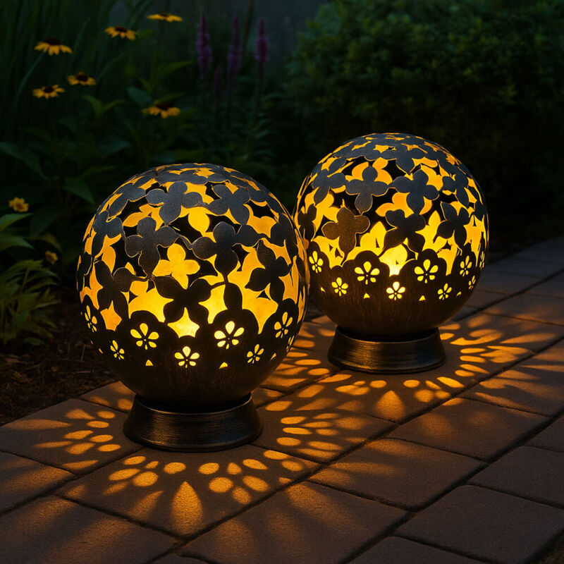 Lampade Solari Da Giardino A Forma Di Fiori Di Ciliegio - 2 Pezzi, 16 LED | Impermeabili IP65 - Foto 2