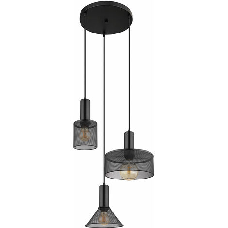 Hengda 2x Lampada a sospensione Luce a sospensione paralume nero-oro
