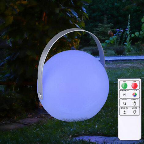 Lampada a sfera decorativa da giardino dimmerabile con telecomando Lampada  da esterno cambia colore Lampada da giardino ad effetto candela, da  appendere o in piedi, LED RGB, DxH 18,9 x 21 cm