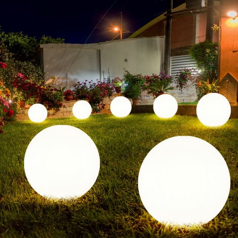 Set di 3 sfere luminose solari da giardino Decorazione da giardino a LED  sfera solare per esterno plug-in luce 20 cm Lampada a sfera solare, durata  della luce circa 6-8 ore, diametro 20 cm