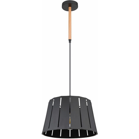 Lampada Da Soffitto Zuoz 3 Luci GU10 - Stile Vintage In Legno Chiaro E Metallo Nero - Orientabile