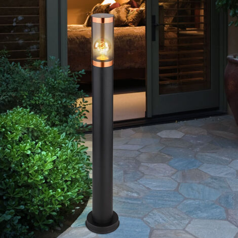 Eglo Laterna 5 Lampada a piantana per esterni, lampada a 1 luce per esterni, lampada in fusione di alluminio e vetro, colore: bianco, attacco