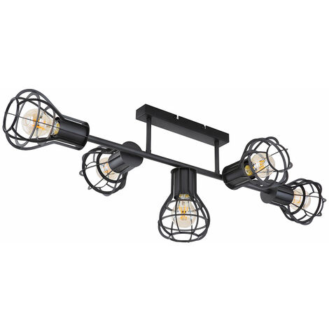 Lindby Faretto Da Soffitto A Tre Luci Stile Industriale – Rosone In Legno E Metallo Nero – Dimmerabile – Lunghezza 44 Cm – Per Soggiorno E Cucina - 2
