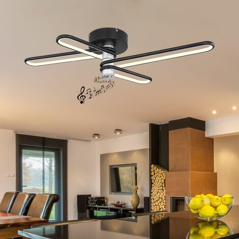 Plafoniera LED design lampada soggiorno lampada sala da pranzo lampada  cucina, altoparlante Bluetooth, 35W 1400lm 3000K