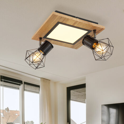 Plafoniera In Legno Rovere Stile Giapponese - Lampada LED Soffitto Soggiorno E Camera, Luce A 3 Colori, Design Vintage - 4