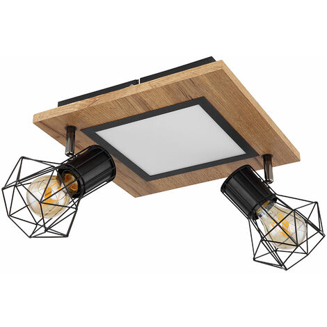 Plafoniera In Legno Rovere Stile Giapponese - Lampada LED Soffitto Soggiorno E Camera, Luce A 3 Colori, Design Vintage - copertina