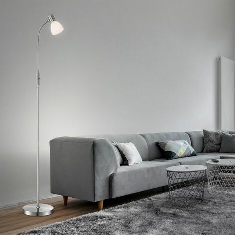 Lampada da terra moderna in acciaio con LED dimmerabile a 3 livelli ricaricabile - Statler