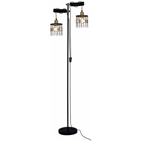 Lampada Da Terra A Treppiede Regolabile (Senza Paralume) – Design Cromo E Legno, H 127 Cm Per Soggiorno