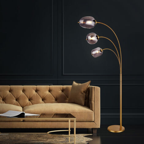 Lampada Da Terra A Fiamma Nera, Arco Retrò 360° Rotabile, E14, Per Soggiorno E Camera Da Letto
