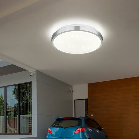Plafoniera LED Prios Aureka, rilevatore di movimento, 23 cm, bianco, lampada LED, plafoniera