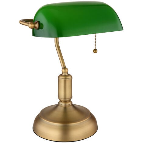 Lampada da scrivania lampada da banchiere lampada da tavolo ottone vecchio  vetro lampada da lettura verde