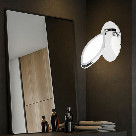 Lampada da parete Lampada da parete Faretto da corridoio Lampada da corridoio, Faretto mobile e inclinabile, Cromo, 1x LED 4.5W 315Lm Bianco caldo, LxAxP 6x12x24cm
