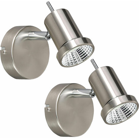 Reality Leuchten Roubaix Faretto LED Da Parete Orientabile - 4W Bianco Caldo Nichel Opaco