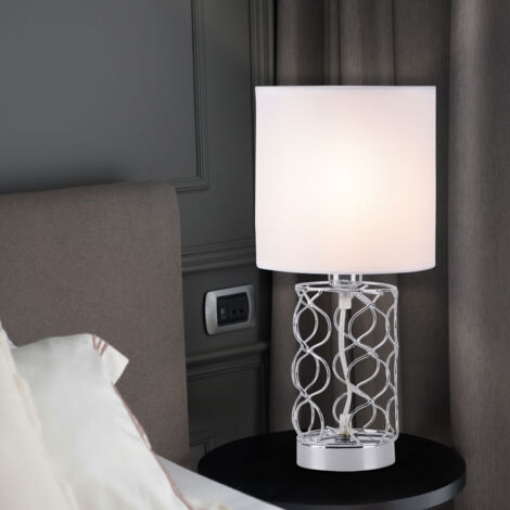 Lampada da tavolo a led abatjour dal design moderno per comodino notturna luce bianca 4000K