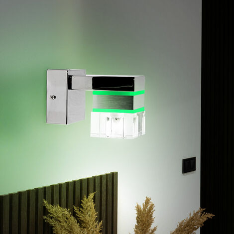 Lampada Da Parete LED Cromo Bianca H:30 Cm IP44 4000 K Neutro Per Bagno