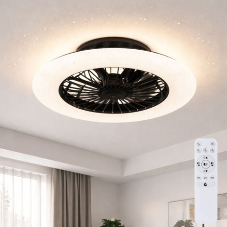 Ventilatore Da Soffitto Con Luce LED E Telecomando – 35W Dimmerabile 4 Velocità – Silenzioso Per Camera E Soggiorno – Bianco Con Asta - 4