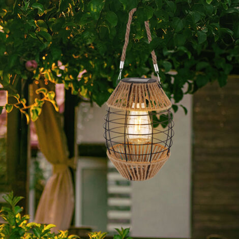 Lifeel - Lanterna solare per uso esterno, lampada decorativa da giardino marocchina, luce LED in metallo da appendere per albero, da patio (colore bronzo