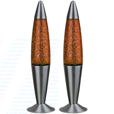 Lampada LED Lava Glitter Rilassante, Comodino Magma Moderna - Base Argento, Design Retrò Vintage, Lampadina Inclusa 40 Cm (Blu - Foto 9