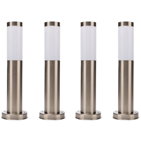 Lampade da terra per esterni con sensore 3 pz acciaio nero 110 cm