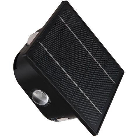 Lampada Solare Nera Luce Esterna Balcone Lampada Da Parete Moderna Lampada Da Giardino Quadrata Casa A Batteria Parete Plastica 1x Led 40lm 3000k Lxlxa 17x108x64 Cm 69321580 - Foto 2