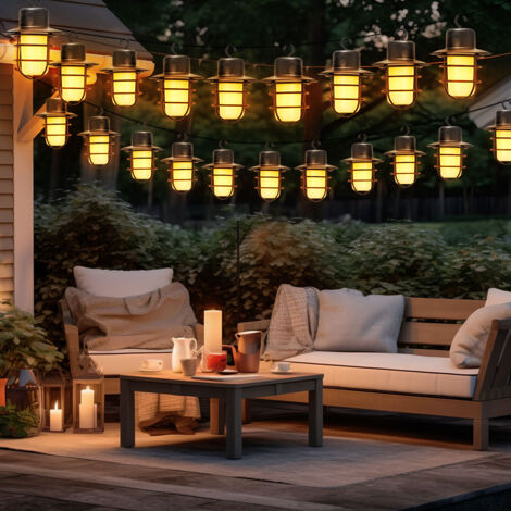 Spetebo Catena luminosa a LED a energia solare con 10 lampadine a LED colorate, 180 cm, illuminazione decorativa da giardino con lampade colorate, decorazione per esterni, per feste, illuminazione