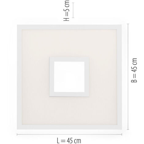 Lampada da soffitto dimmerabile con telecomando Lampada da soggiorno retroilluminata Plafoniera LED, cambio colore RGB, 28 W 3540lm 2700-5000K, LxH 45x5,2 cm