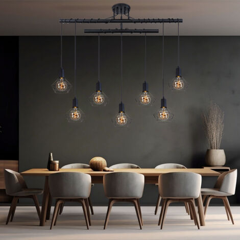 Lampada A Sospensione Lampada A Sospensione Lampadario Lampada In Vetro Lampada Sala Da Pranzo Ottone Antico Vetro Metallo 5 Fiamme 5 Prese E27 Dxh 60x120 Cm 71006184