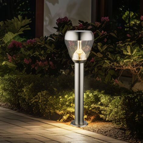 Lampada Da Terra Per Esterni Terrence - Altezza 50 Cm, Acciaio Inox E Vetro, IP44, Attacco E27, Per LED - 3