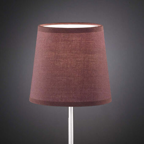 Lampada da tavolo, lampada da comodino, lampada laterale, lampada da soggiorno, lampada da camera, tessuto marrone, metallo nichel opaco, 1x attacco E14, DxH 14x32 cm,