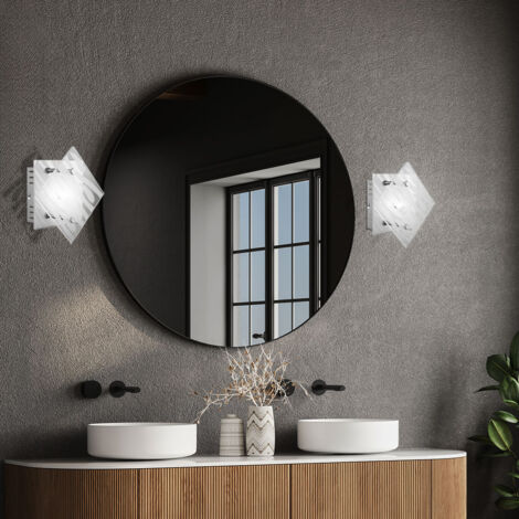 Lampadario Da Parete In Cristallo Di Vetro, Design Moderno Cromato, Per Soggiorno E Corridoio - Lampada A Proiettore