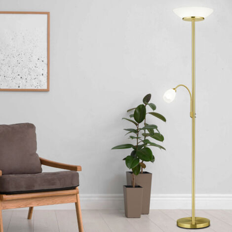 Lampada Da Terra Nichel Opaco Proiettore Da Soffitto Paralume In Vetro Opale Lampada Da Terra Lampada Da Soggiorno Metallo Controllo App Cct Dimmerabile Smart Rgb Led 85w 806lm Dxh 28x180 Cm 82855011