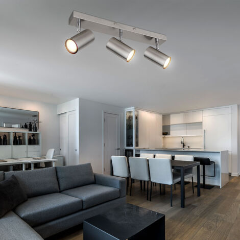 Plafoniera faretto da soffitto argento Plafoniera soggiorno a 3 luci ...