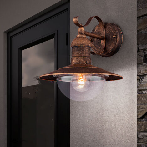 Applique Da Esterno Retrò In Alluminio E Vetro - Lampada Da Parete Impermeabile E27 Per Giardino E Casa - Foto 9