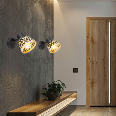 Lampada Da Parete Tina - Design Retro Regolabile, Marrone Ruggine/Bianco - Foto 5