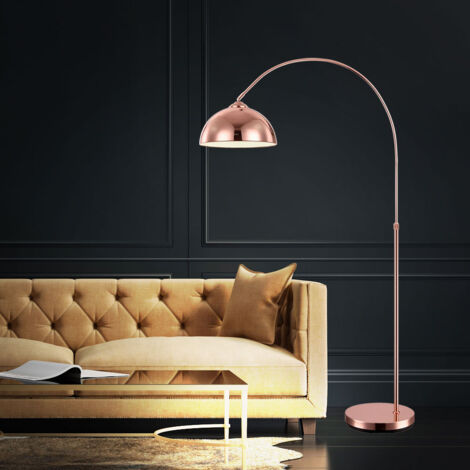 Lampada Ad Arco Da Salotto Con 3 Temperature Colore (3000K/4000K/6500K), Lampadina E27 12W Inclusa, Paralume Lino, Interruttore A Pedale, Dimmerabile, Per Lettura E Relax
