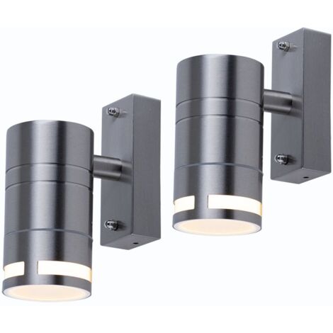 Set di 2 faretti da parete per esterni a LED RGB, luci telecomandate, faretti da giardino, lampade per facciate dimmerabili