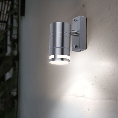 Set di 2 faretti da parete per esterni a LED RGB, luci telecomandate, faretti da giardino, lampade per facciate dimmerabili