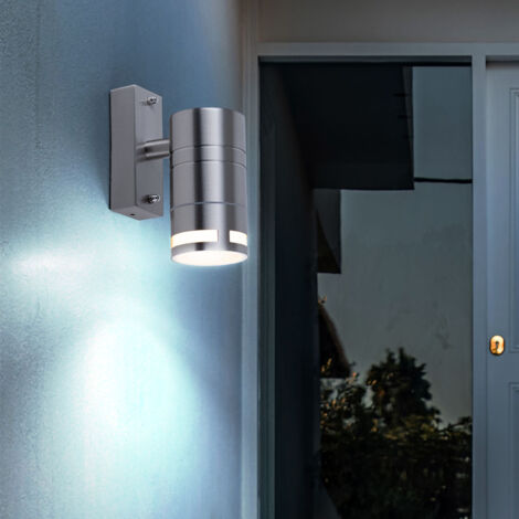 Set di 2 faretti da parete per esterni a LED RGB, luci telecomandate, faretti da giardino, lampade per facciate dimmerabili