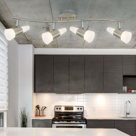 EGLO CERTINO Lampada Da Soffitto In Acciaio, Bianco E Nichel Opaco