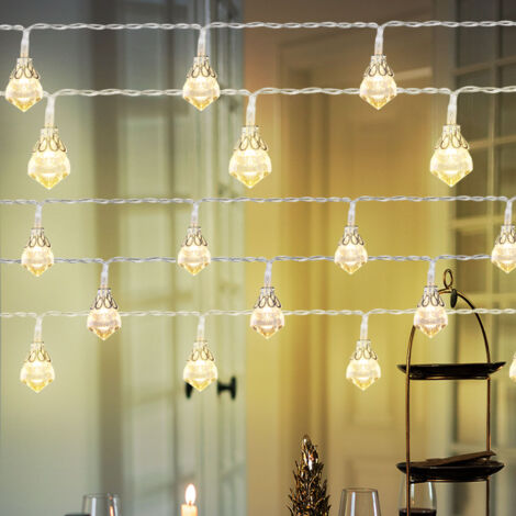 Catena luminosa Decorazione natalizia catena luminosa con design a diamanti Luce decorativa, plastica argentata, batteria 5x 10 LED 3000K bianco caldo, 5x L 120 cm (1/5)