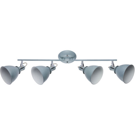 Lampada da Soffitto Legno e Metallo 4 Faretti Komori Bianco