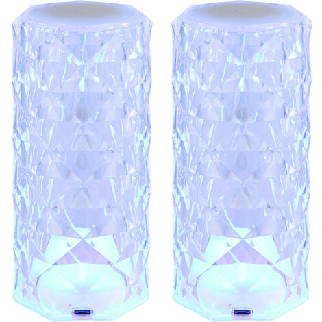 iN Lampada ricaricabile | Lampada da tavolo in cristallo con controllo touch | Lampade da comodino | Lampade da tavolo ricaricabili USB per soggiorno | 3 colori