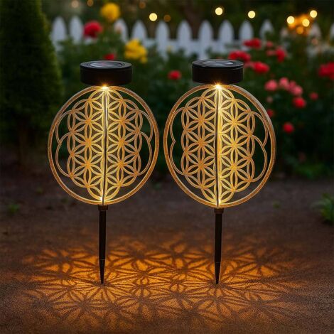 Girandola Da Giardino Solare Plow & Hearth Con LED - Fiore Metallico 1,8m - Rotazione Bidirezionale