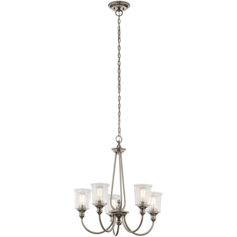 Lampadario a 5 luci Elstead Waverly, peltro classico, attacco E27 (1/4)