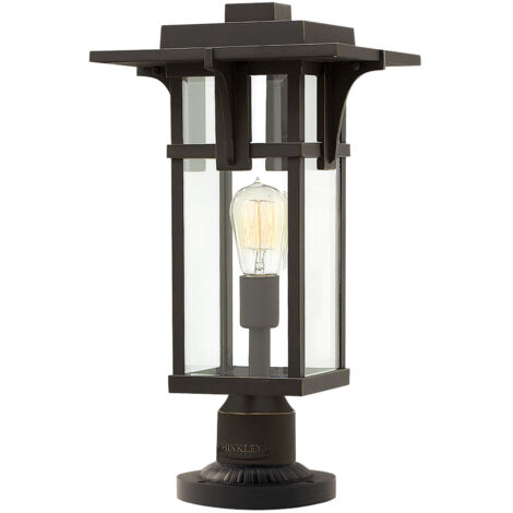 Luce da esterno vialetto luce piedistallo lampada da giardino portalampada lanterna bronzo H 49 cm (1/3)