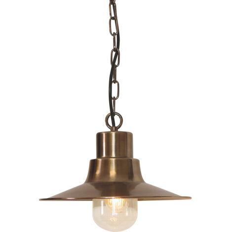 Lampada da esterno lanterna a catena lampada a sospensione D 29,5 cm in vetro ottone massiccio (1/4)